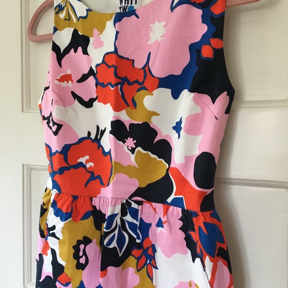 Anthropologie Petalprint Cross-Back Dress Whit Two
